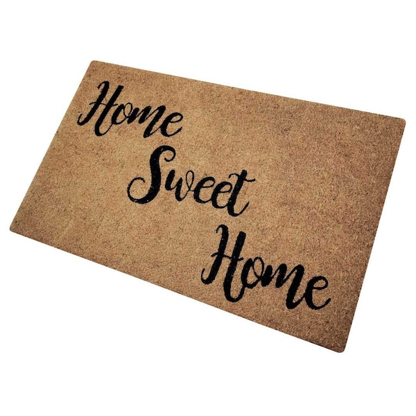 Msi Black Home Sweet Home 18 in. X 30 in. Coir Door Mat ZOR-CM-0002 - main